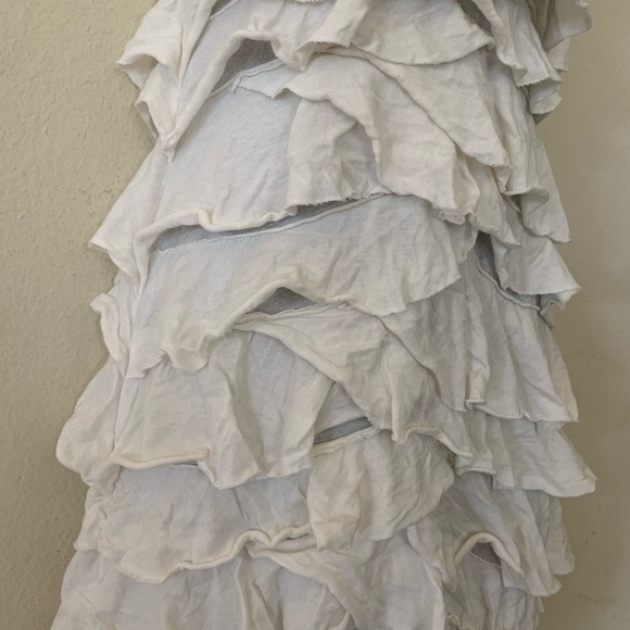 Express White Halter Ruffle Layered Mini Dress - Picture 5 of 9